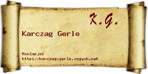 Karczag Gerle névjegykártya